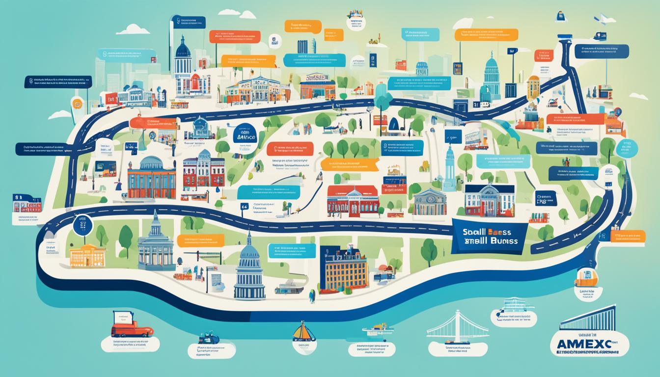 Amex small business map offering resources and support for small business growth